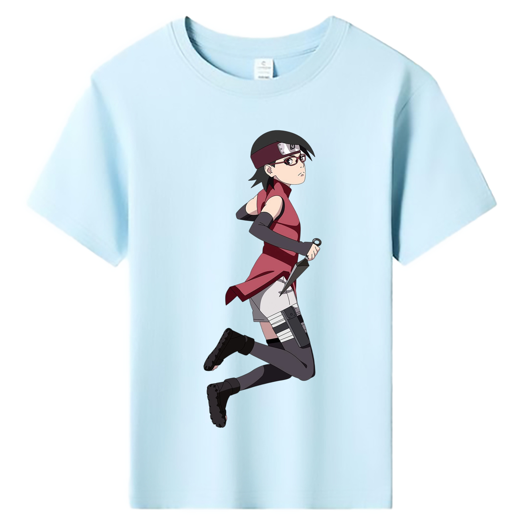 （画像用） NARUTO -ナルト- うちは サラダ Uchiha Sarada 綿100％キッズTシャツ（フロントプリント）
